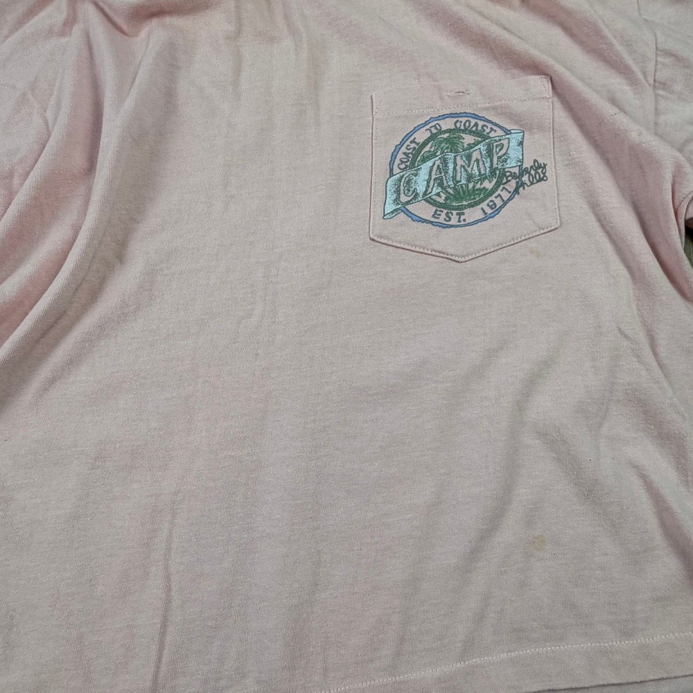 Vintage Camp Beverly Hills Pink Mint 2pc Set Polo Shirt Board Shorts Medium - Picture 7 of 16